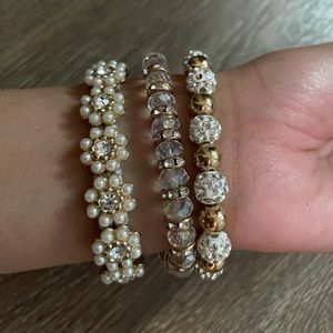 Set of 3 bracelets gold & silver
